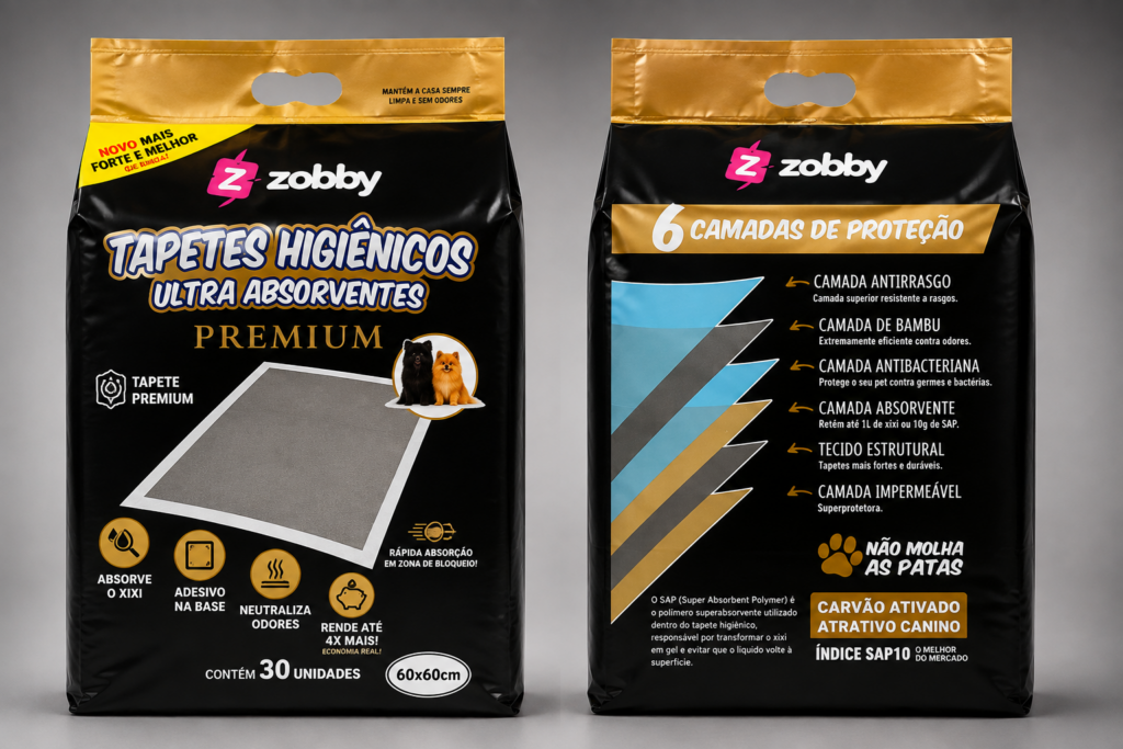 Tapete Higiênico 80x60cm Linha Premium